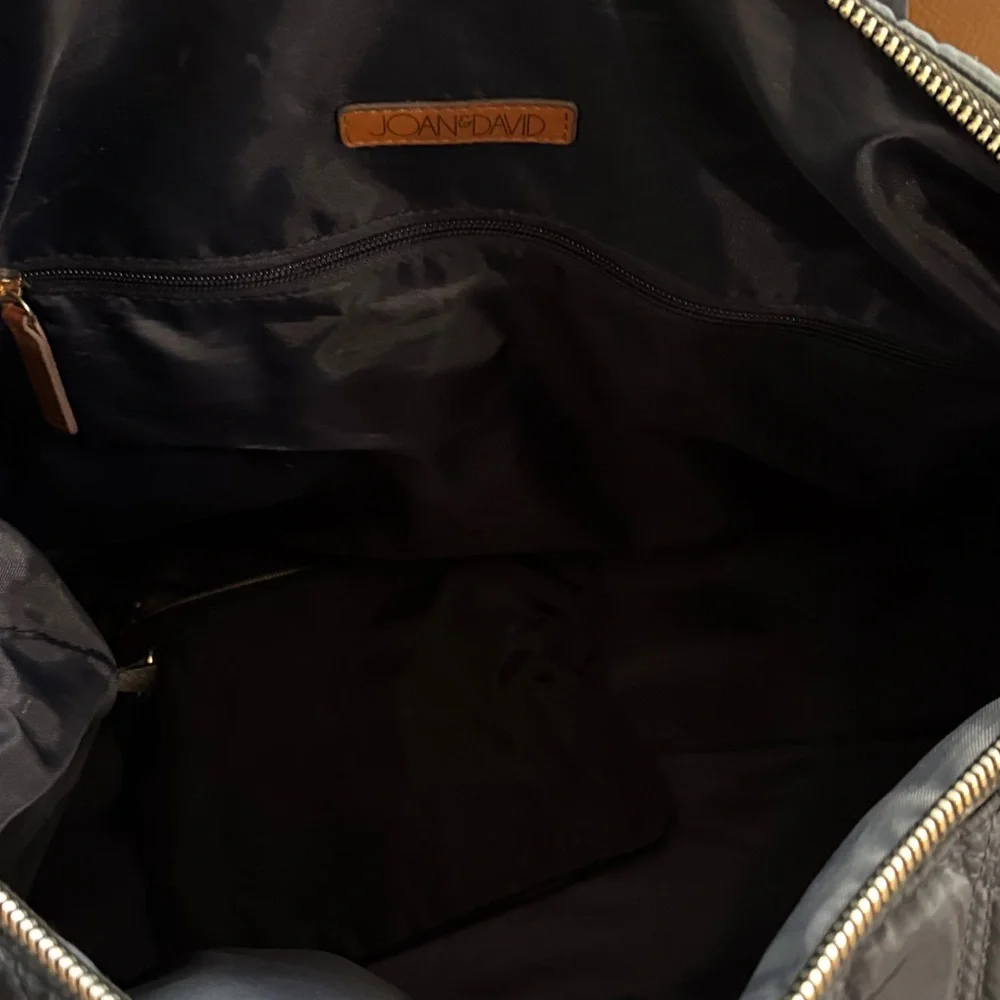 Diamond Quilted Nylon Travel Duffel - Black